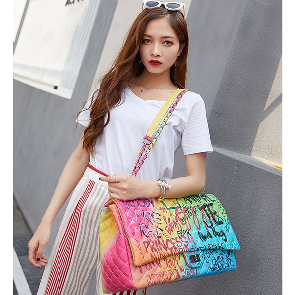 

for 2020 graffiti female super large capacity travel luxury handbags designer famous brand women tote bags c1008