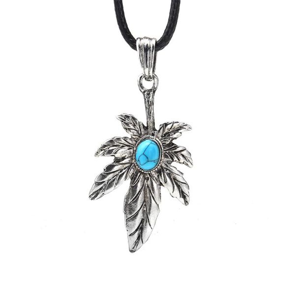 

hip hop tree leaf necklace for women men small pendants necklaces plant jewelry dropshipping collar, Silver