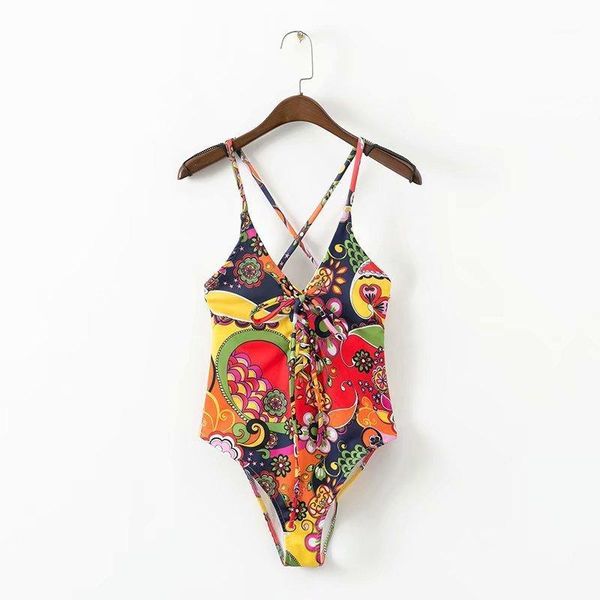 

skinny jumpsuit women bodysuit xd30-2043 euro-american bow-tie printed tie-in pants1, Black;white