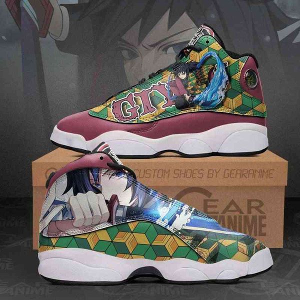 

diy slayer custom demon tomioka printed giyuu anime aj13 running shoes casual breathable athletic tennis sport sneakers mens womens