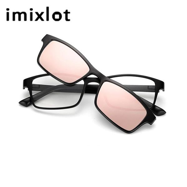 

imixlot men driving glasses polarized prescription sunglasses magnetic clip on eyewear vintage goggle, White;black