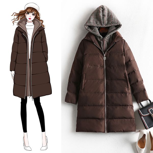 

Cotton Long Coats Female Parka Down 2021 Winter Woman Jacket 3y5f, Black