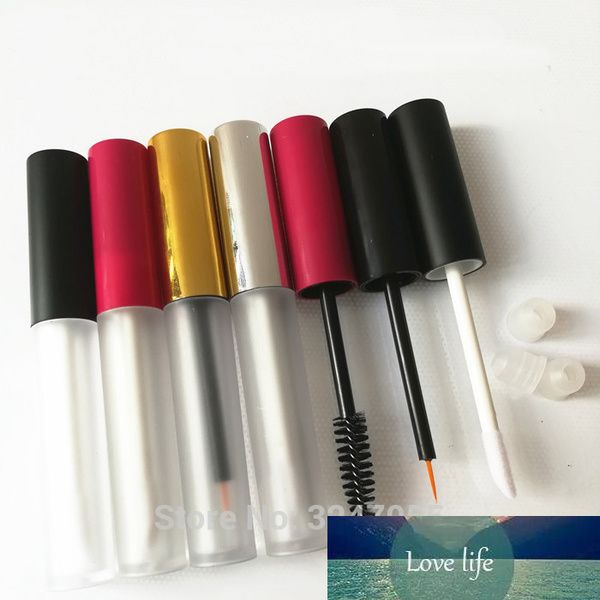 4ml 20 pçs / lote 50 pçs / lote tubo de brilho labial fosco com vermelho / ouro / tampa de prata, tubo cosmético do delineador, contêiner de rímel plástico DIY