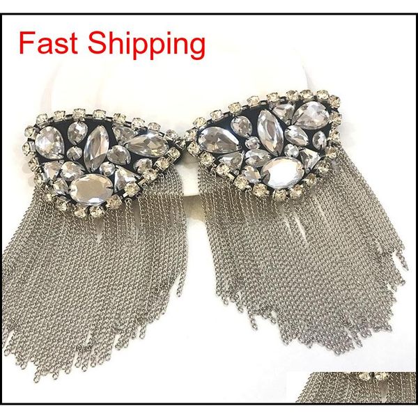 

handmade gold color rhinestone tassel epaulette/epaulet/pin badge charreteras/kpop vintage fashio qyleyo mj_fashion, Silver