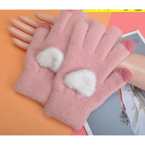 

перчатка девушки осень зима ins прекрасного велосипедное холодное доказательство тепла добавив плюш студентов загустителей мило ветрозащитно, Blue;gray