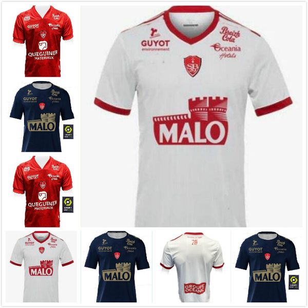 

20 21 maillot de foot brest stade 29 soccer jerseys home away third 2020 2021 diallo charbonnier lasne cardona perraud bain football shirt, Black;yellow