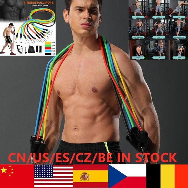

resistance bands 11pc/set -up pull rope expander fitness exercises set yoga equipment pilates workout home training1