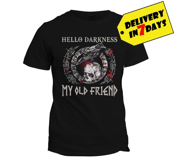 

hello darkness my old friend vikings halloween is coming funny cool casual pride men new fashion hoodie designers t shirts sweatshirt