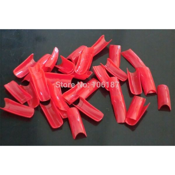

red acrylic french fake nails tips 1000pcs professional fake false nails tips 10sizes, Red;gold