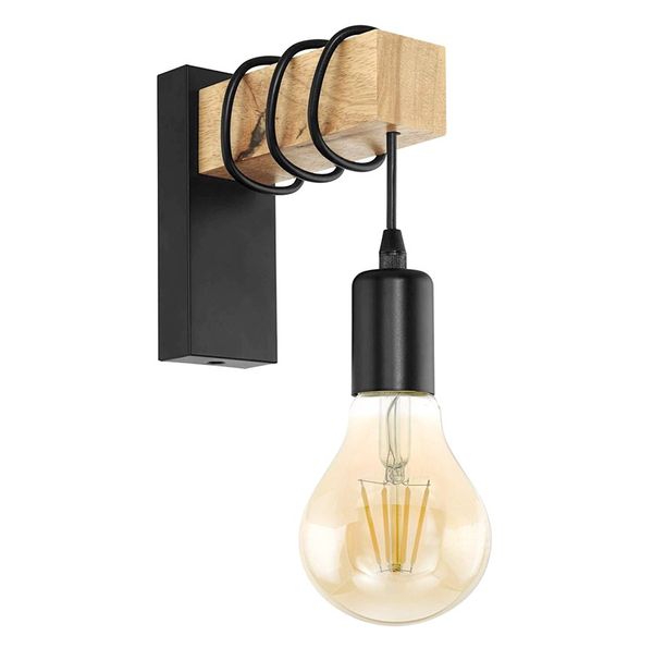 Iron Wood Nordic Black E27 Настенный светильник Lampara Паред Лестница светодиодные лампы для дома