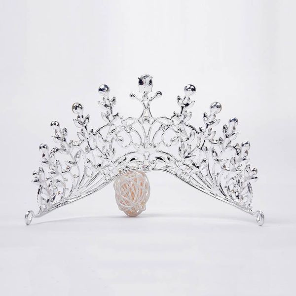 

trendy rhinestone luxury large queen crown for wedding big tiara hair jewelry for bridal hair accessories lb, Golden;silver