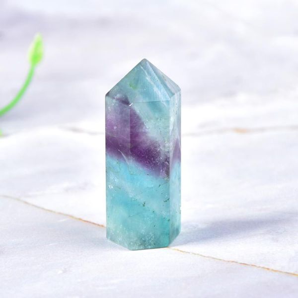 

1pc natural fluorite crystal hexagonal column crystal point healing wand mineral crystal home decoration stone diy gi qyllzm, Black