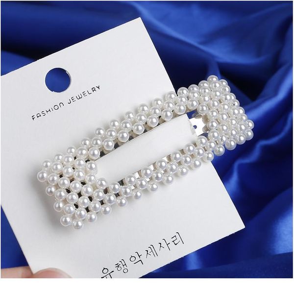 

1pc silver color ivory metal pearl hairpins shinning girls hair clips barrettes headwear hair clamps styling tools acc qyluqq, Black;brown