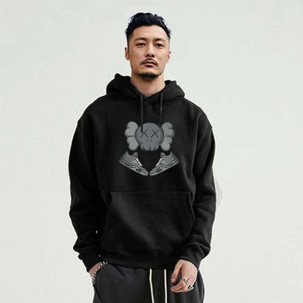 

sweater men's loose plush thickened hoodie ins versatile fashion brand coat fall / winter 2020 basketball couple's wear, Black