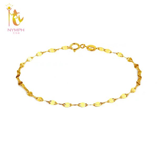 

nymph real 18k gold bracelet fine jewelry pure au750 white gold chain bangle for women wedding luxury gift b505 1028, Black