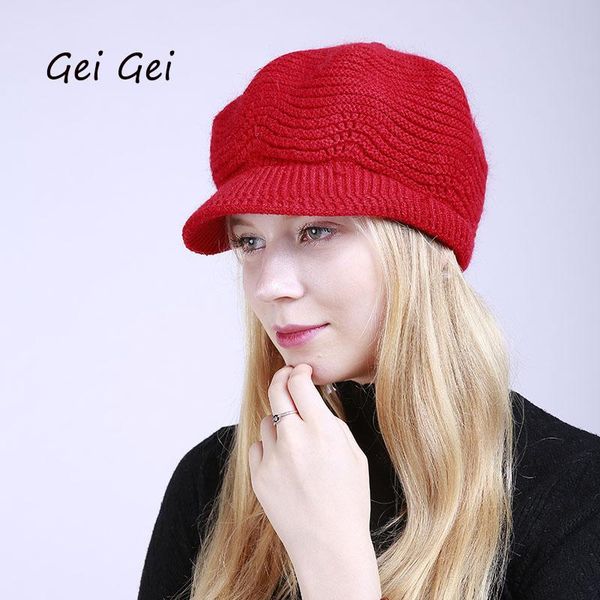 

beanie/skull caps solid fur hat knitted thick warm wool winter cap sports beanie riding skiing designer bonnets accessories, Blue;gray