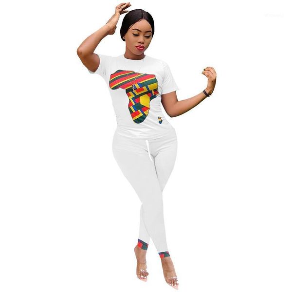 

felyn 2020 fashion design 2 pcs tracksuits women set print o-neck long pants elastic outfits1, Gray