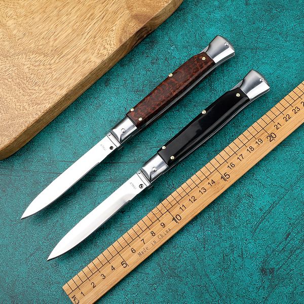 Coltello pieghevole BM da 9 pollici in legno di serpente stile italiano tascabile a doppia azione MT coltello automatico tattico coltello fisso EDC