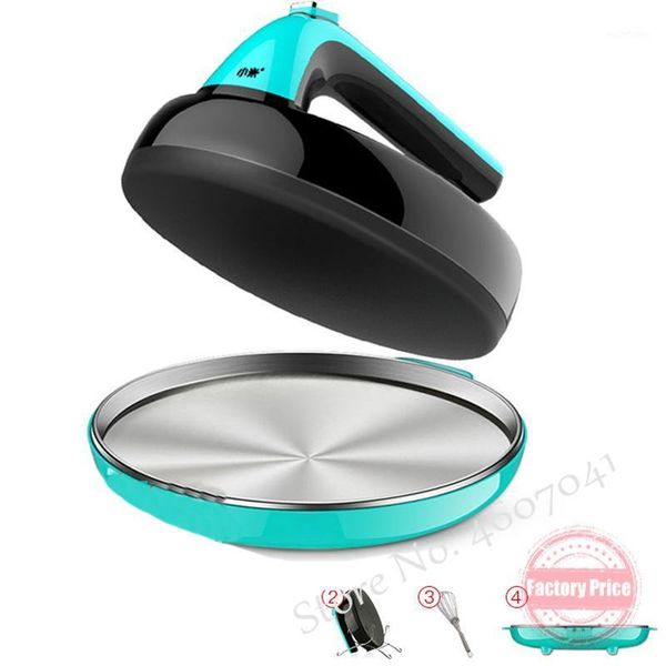 

updated version pink automatic nonstick stainless steel crepe makers mini pancake machine household electric baking pan 220v1