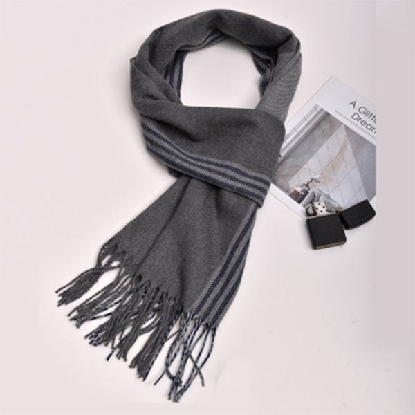 

scarfcolor plaid autumn and winter plaid men imitation cashmere warm scarf bib thick tassel muffler 2021cashmereneckerchief, Blue;gray
