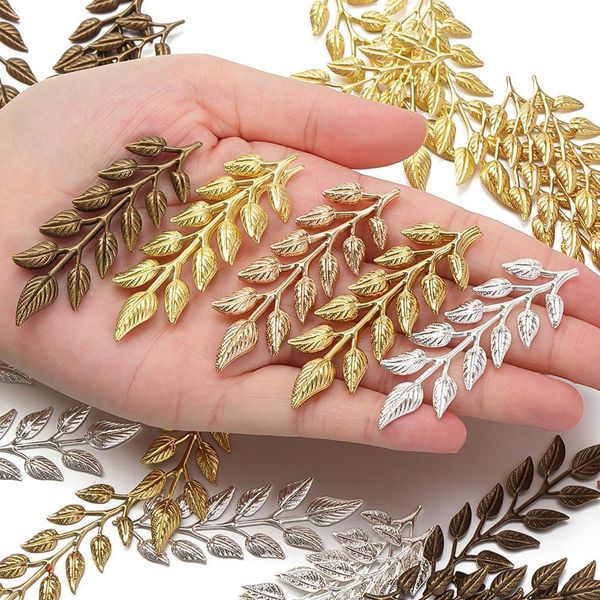 

20pcs 19x64mm gold silver copper leaf charms pendants findings for diy jewelry making necklace earring accessory handmade craft h bbyuve