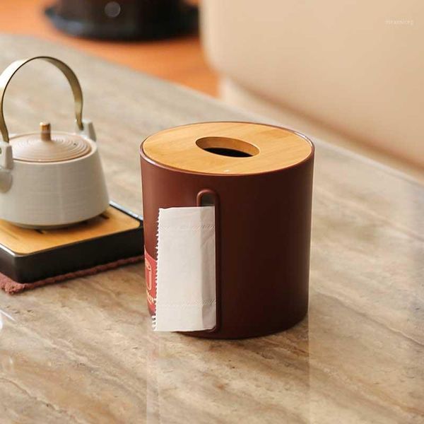 

plastic tissue box holder kitchen living room paper holder toilet tissue storage box round waterproof side drawer container1