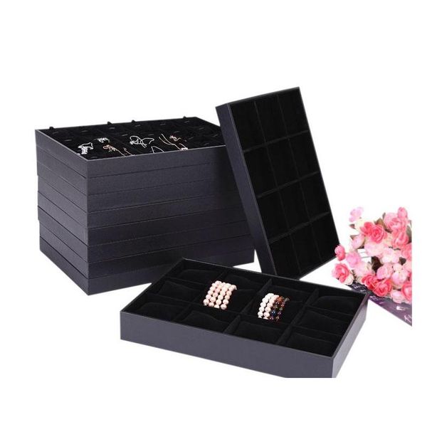 

black velvet wood jewelry display tray jewelry box ring tray necklace bracelet holder 10 style for option sunsu