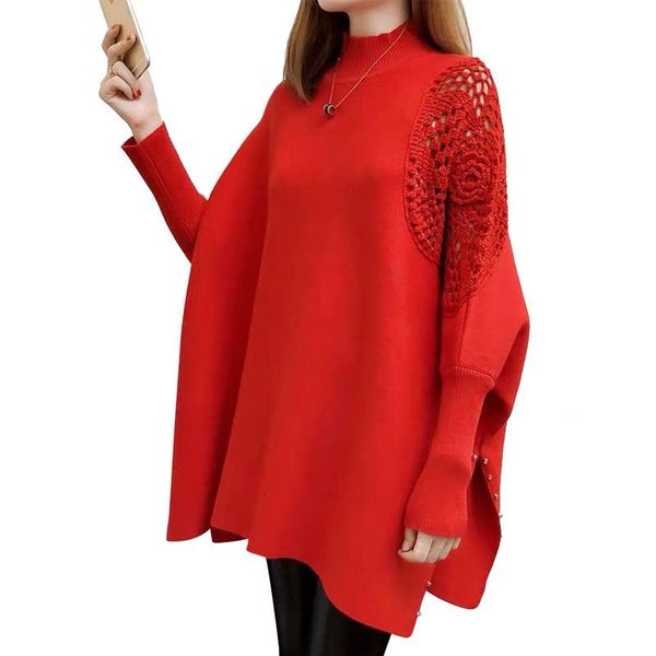 

new arrivals 2018 winter warm poncho for women ladies thicken blanke hollow solid vintage shawl and wraps high neckline stock sqcwdu, Blue;gray