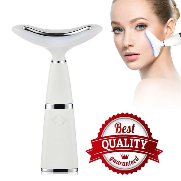 Remover Double Chin Pescoço Massager Face Levantando ferramenta Dispositivo de beleza Linha de rugas LED Pon Terapia Sonic Vibração 220224