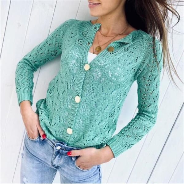 

women's knits & tees spring autumn women knitted fashion casual solid color button down long sleeve chic stylish v neck sweaters tunic, White