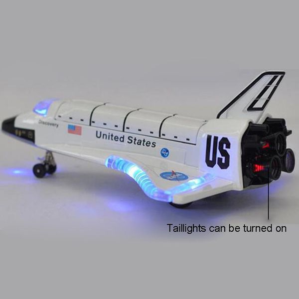 

simulation diecast space shuttle plane pull back model with sound light display stand children toy kids gift