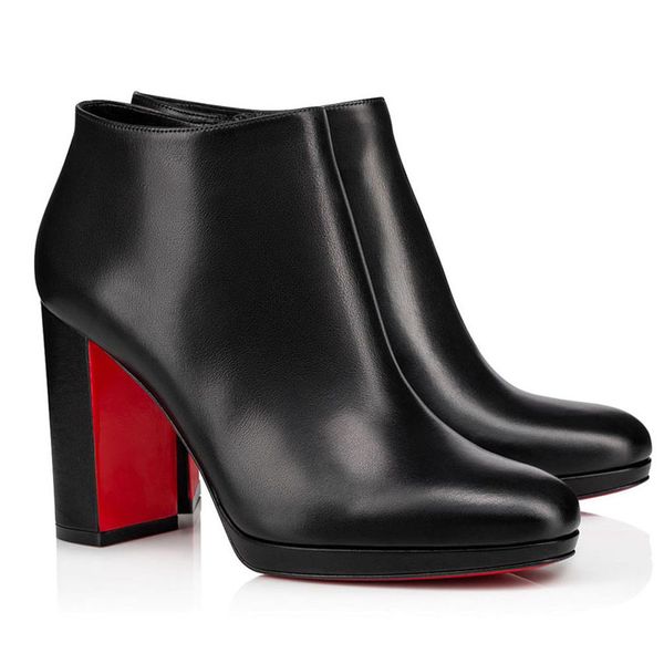

new style boots for women black leather boot,fashion designers pasteur ankle boot red bottom high heels,black calfskin block heels zipper
