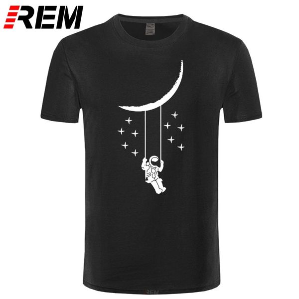 

astronaut t shirt exploring moon swing under planet creative funny design eu size short sleeved t-shirt sport hooded sweatshirt hoodie