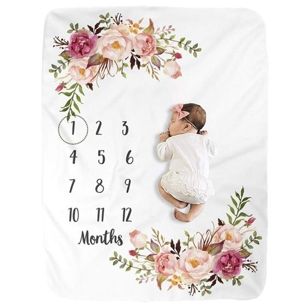

infant milestone diy p girl boy newborn pgraphy premium fleece baby monthly shower blanket y201009