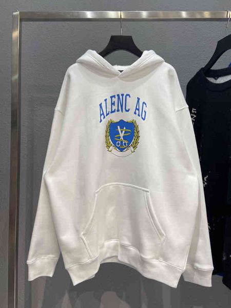 

Men's Hoodies & Sweatshirts High version Paris B house front printing 1917 letter men's and women's couple fleece Sweater Hoodie XT2V, Black