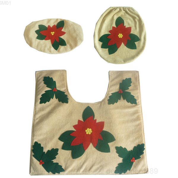 

new design creative flower leaves seat sets toilet clothes christmas decorations bath mat holder closestool lid cover