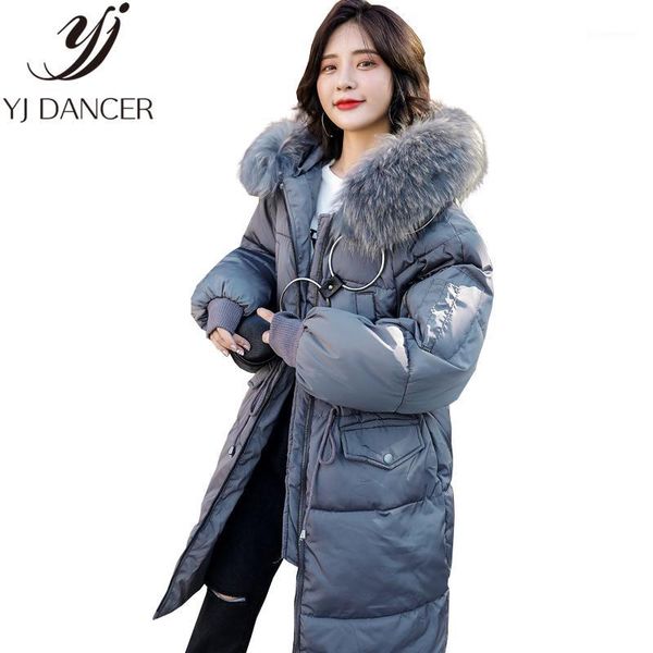 

winter new plus size fashion women leisure loose size plush collar hooded keep warm down cotton clothing female coat ljj00741, Black