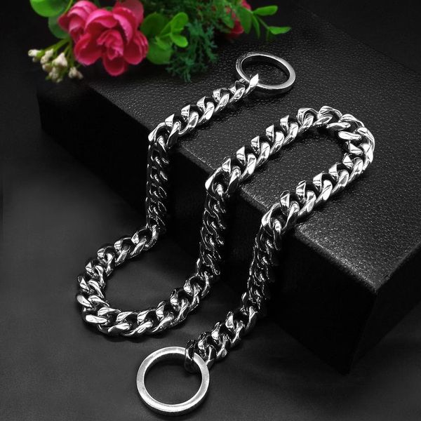 

4mm metal pet dog chain collar stainless steel training choke slip collars leash for medium large dogs pitbull pug bull wmtxjd