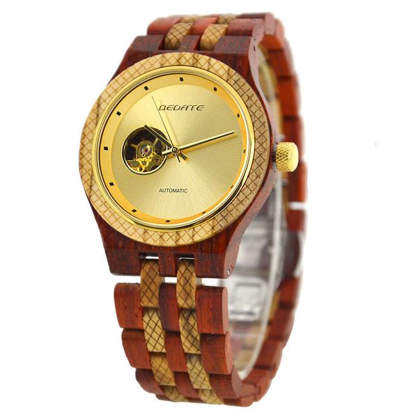 

customization wooden men's watch mechanical movement 2021, Slivery;brown