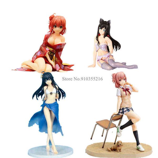 

yuigahama yui sitting with chair school girl action figure model anime my teen romantic comedy snafu pvc model figure toy aa220311