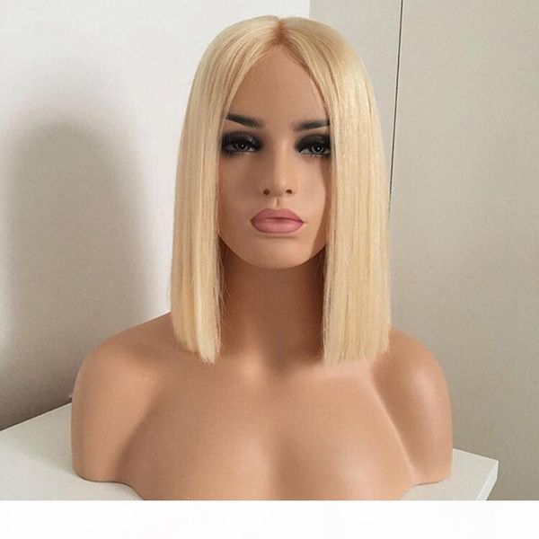 

kylie jenner style middle part short blonde lace front wig brazilian 613 short bob wigs for black women natural synthetic wigs