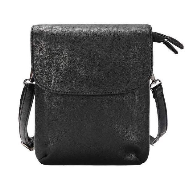 

men pu black plian large capacity flap cover messenger bags