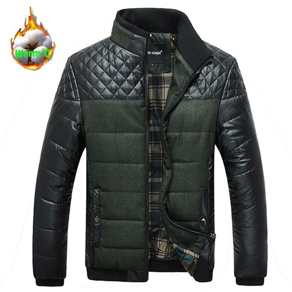 

men's jackets and coats patchwork designer jackets men outerwear winter fashion male clothing wholesale cotton padded clothes, Black