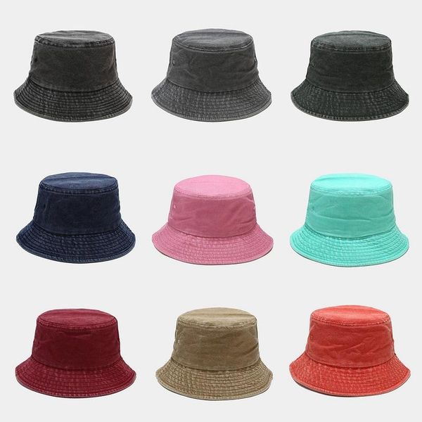 

beanies foldable fisherman hat washed denim bucket hats fashion bob caps hip hop gorros men women panama cap