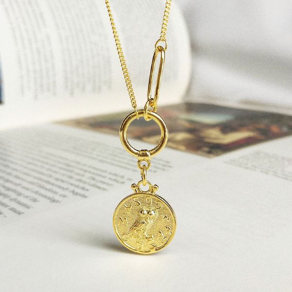 

925 sterling silver pendants necklaces for women bohemian gold chain coin couple uzun kolye collar mujer bizuteria damska q0531