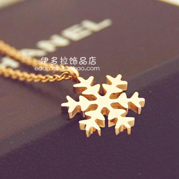 

designer classic stainless snowflake steel jewelry pendant for women 2020 statement necklace kn02t48