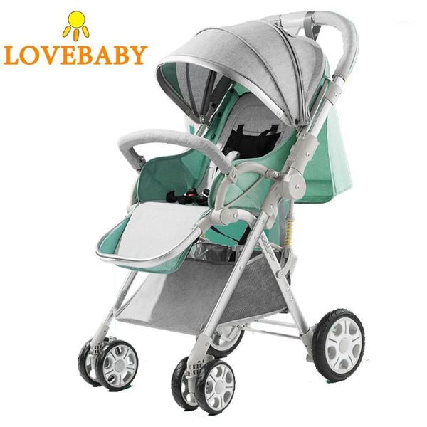 

strollers# baby stroller 2 in 1 portable folding four-wheel can sit and lie two-way high view carriage 360 rotation1
