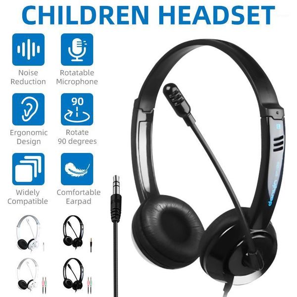 

children homework stydy wired headset stereo games music single/double 3.5mm plug headphone with microphone for phone/pc/lap