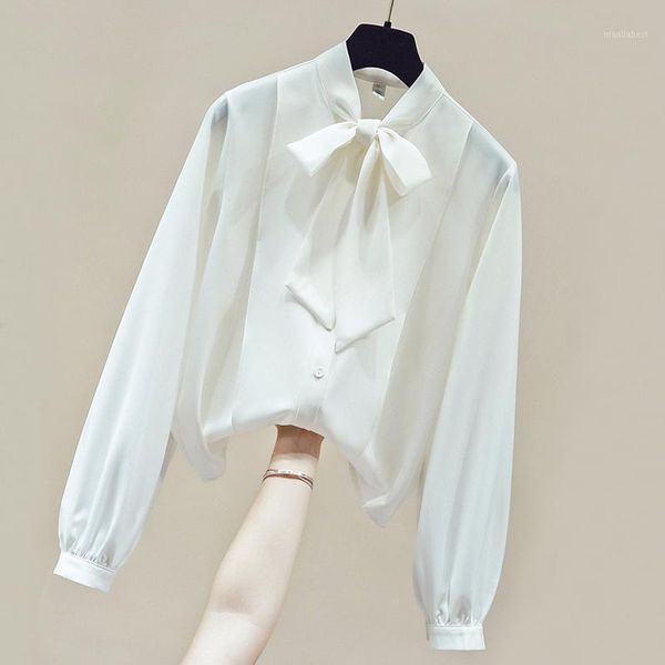 

long sleeve v-neck office white blouse blouse women blusas mujer de moda 2020 chiffon womens and blouses d7631