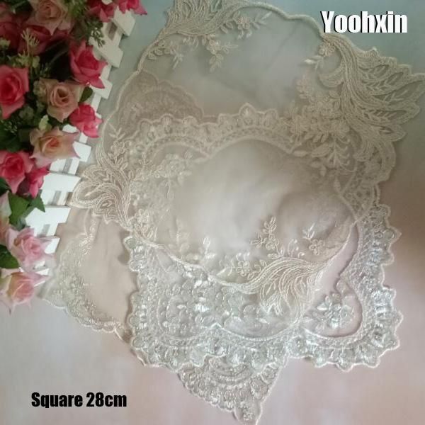 

28cm new lace table place mat cloth embroidery tea placemat pad mug coaster cup coffee christmas wedding doily dining kitchen h wmtehw